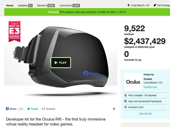 Unrolling Oculus: a Kickstarter Campaign a Billion-Dollar Company | AdRoll